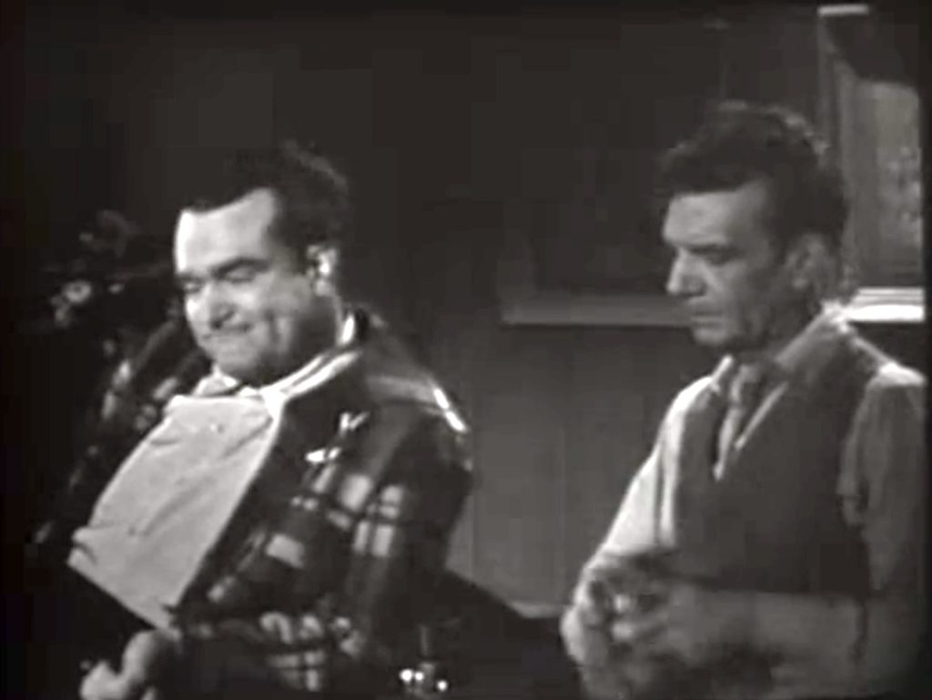 Red Skelton explains to bartender James Gonzales that he's tough too…