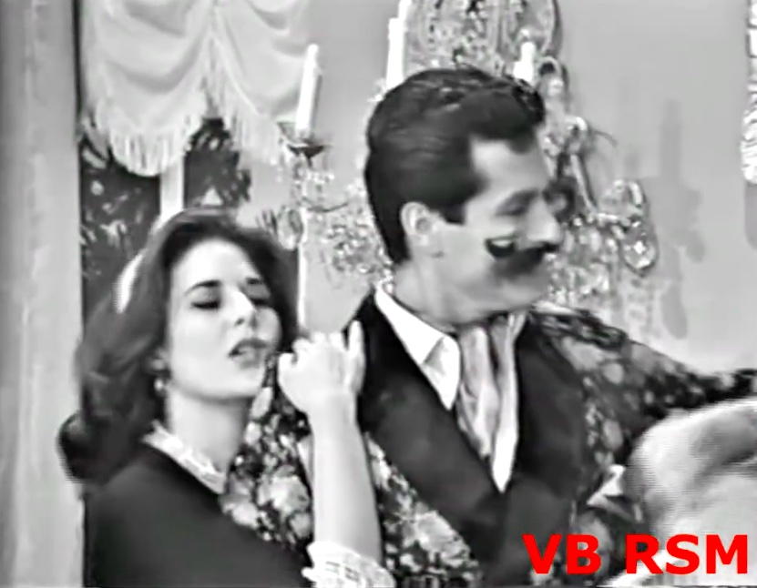 Maid swooning over Count Mustache in his mansion