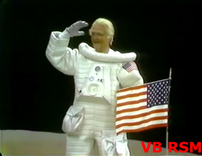 Pops saluting the departing spaceship