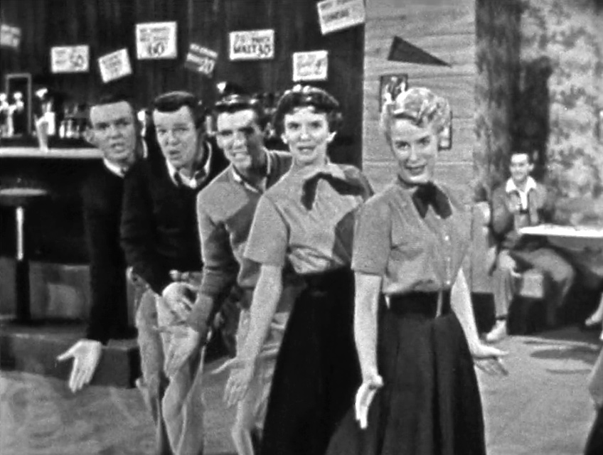 The Cheerleaders performing in Clem the Campus Soda Jerk