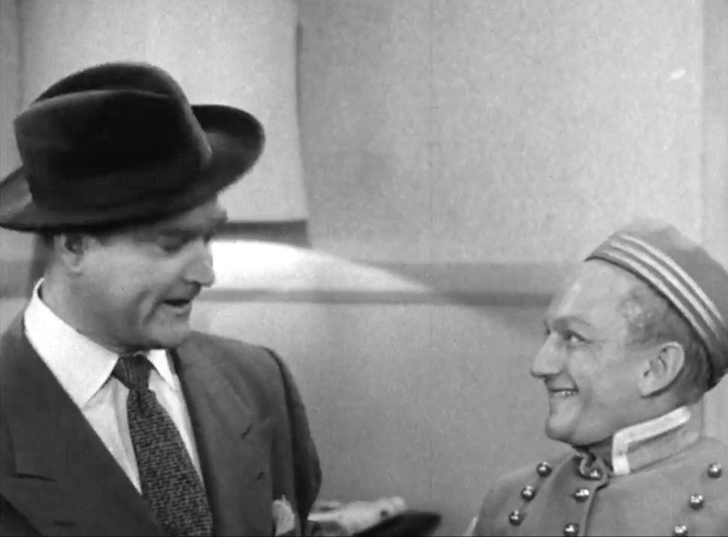Red Skelton and Billy Barty in the hotel lobby in "Help Wanted"