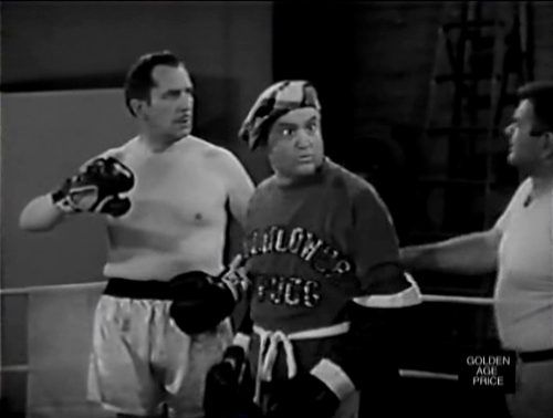 Vincent Price and Red Skelton (as Cauliflower McPugg) in a boxing sketch on The Red Skelton Show