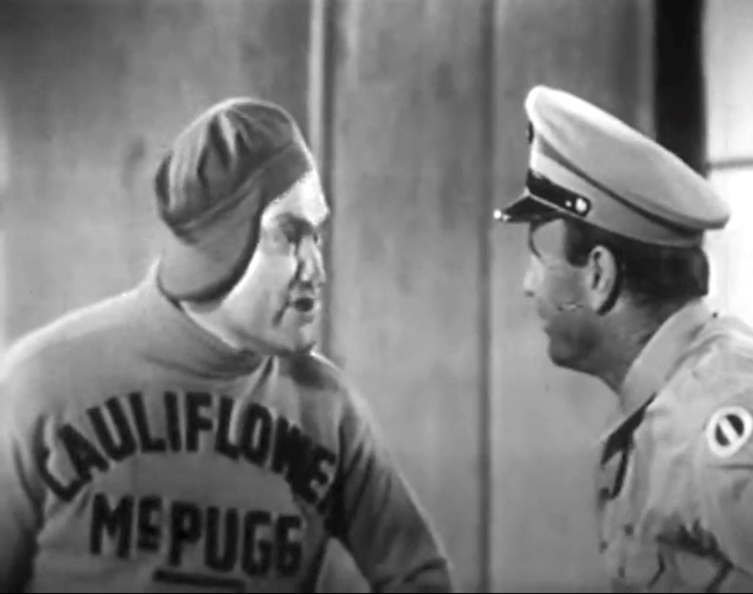 Cauliflower McPugg (Red Skelton) with his Army sergeant (Gil Perkins) in "G. I. McPugg"