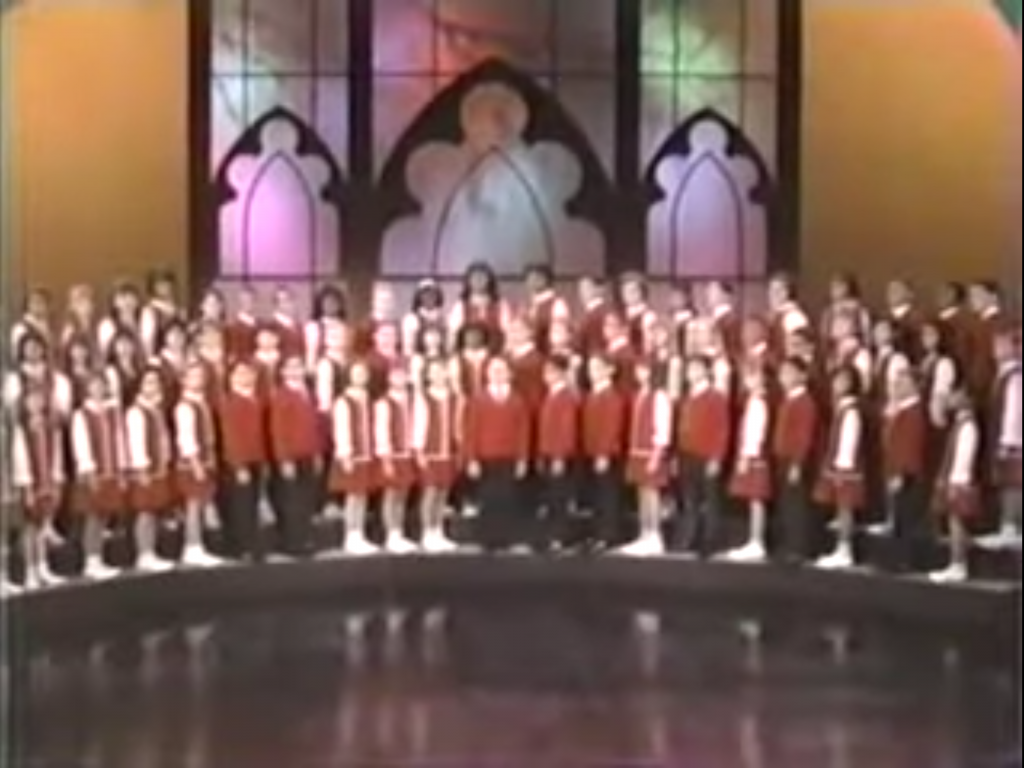 Children's Choir singing a medley of Christmas songs and hymns in The Plight Before Christmas