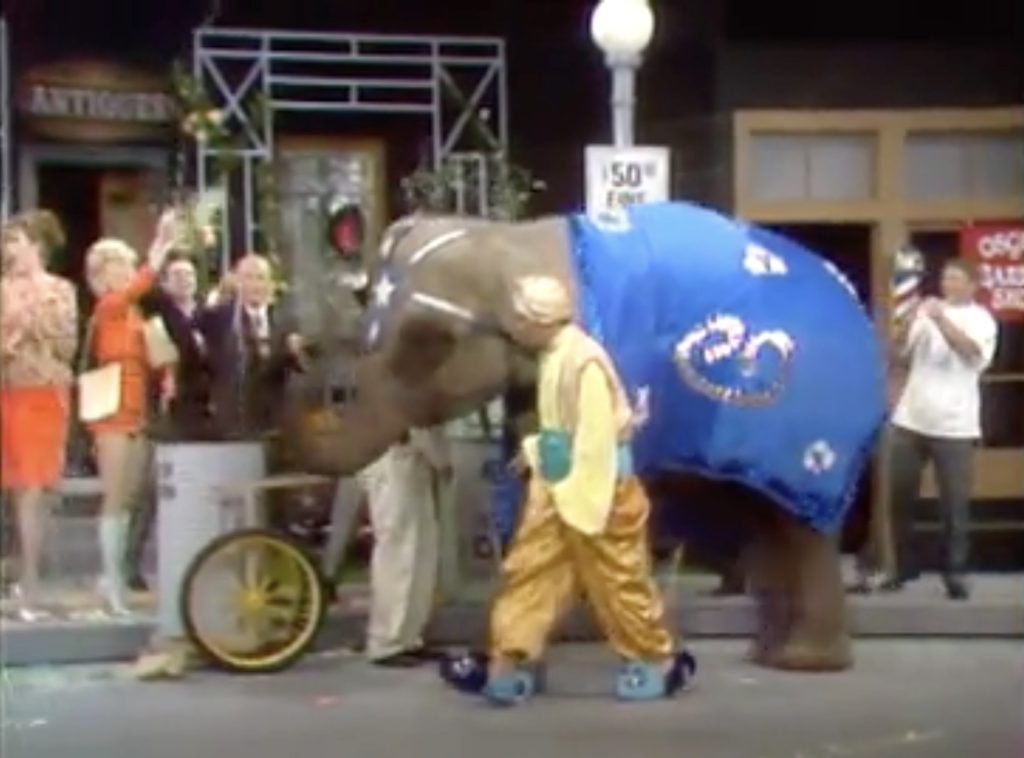 And a circus elephant!  Who's going to clean up after it?