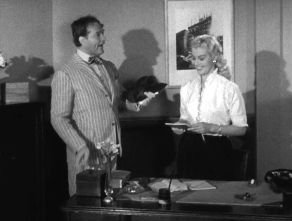 Clem Kadiddlehopper and the pretty secretary (Lucille Knoch) in the EZ Loan sketch