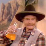 Sheriff Deadeye about to drink Running Fever's bravery potion in "The Fastest Crumb in the West"