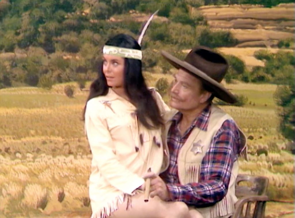 Deadeye, trying to make time with the Indian Chief's pretty daughter, in "The Fastest Cuspidor in the West"