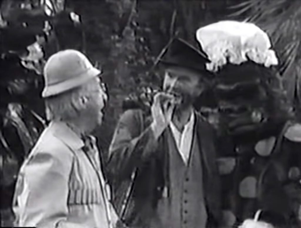 Ed Wynn, Freddie the Freeloader, and Freddie's new fiancee, the polka dot gorilla in Africa