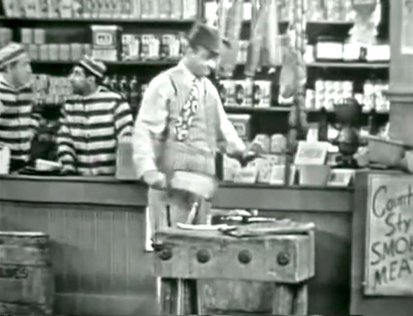 Escaped jailbirds watch Clem Kadiddlehopper playing - music on the meat