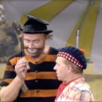 Freddie the Freeloader (Red Skelton) crashes Mugsy's (Mickey Rooney) pool party in Loafer Come Back to Me