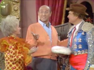 Phyllis Diller, Milton Frome, and Clem Kadiddlehopper in "Dial M for Moron"
