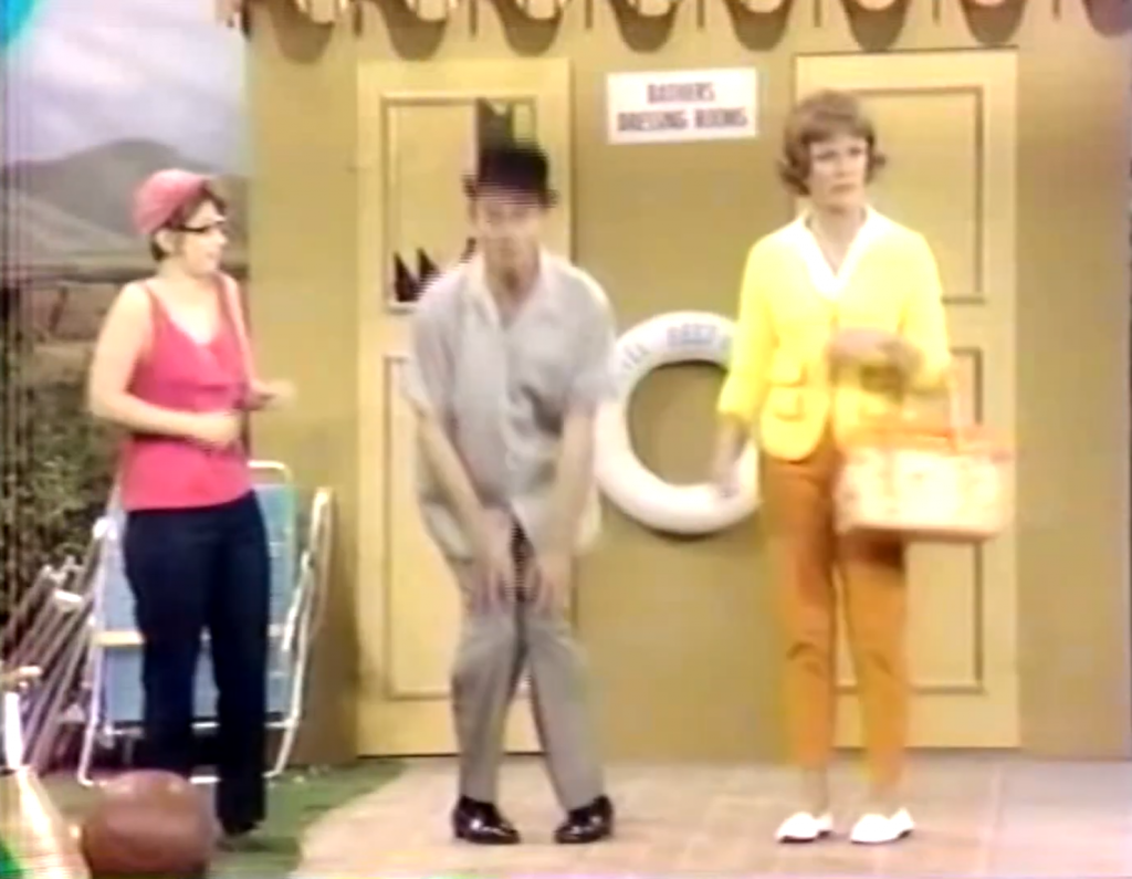 Gussie (Marilyn Michaels), George Appleby (Red Skelton), and Clara (Eve Arden) in Absence Makes the Hate Grow Fonder