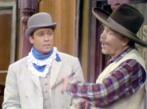 Harold Handkisser (Jack Jones) meets his "hero", Sheriff Deadeye in "The Best Sheriff Money Can Buy"