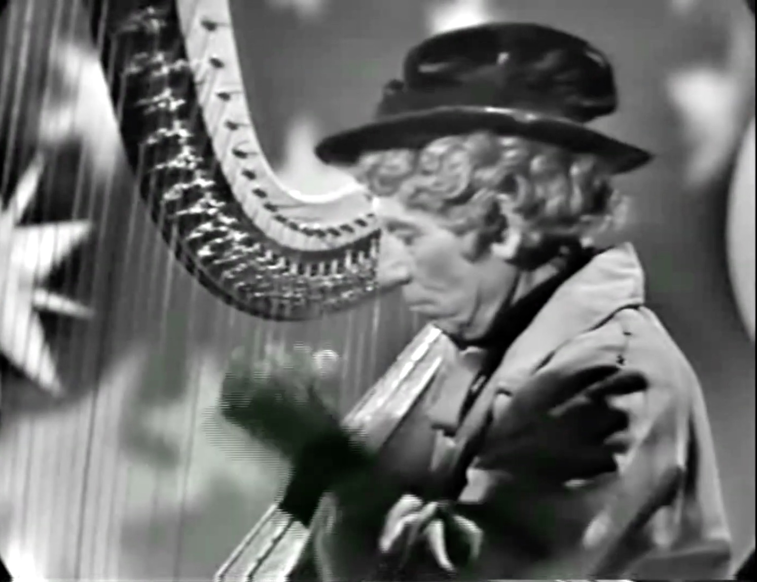 Harpo Marx playing his own composition, "Guardian Angel", on The Red Skelton Hour - "Somebody Up There Should Stay Up There"