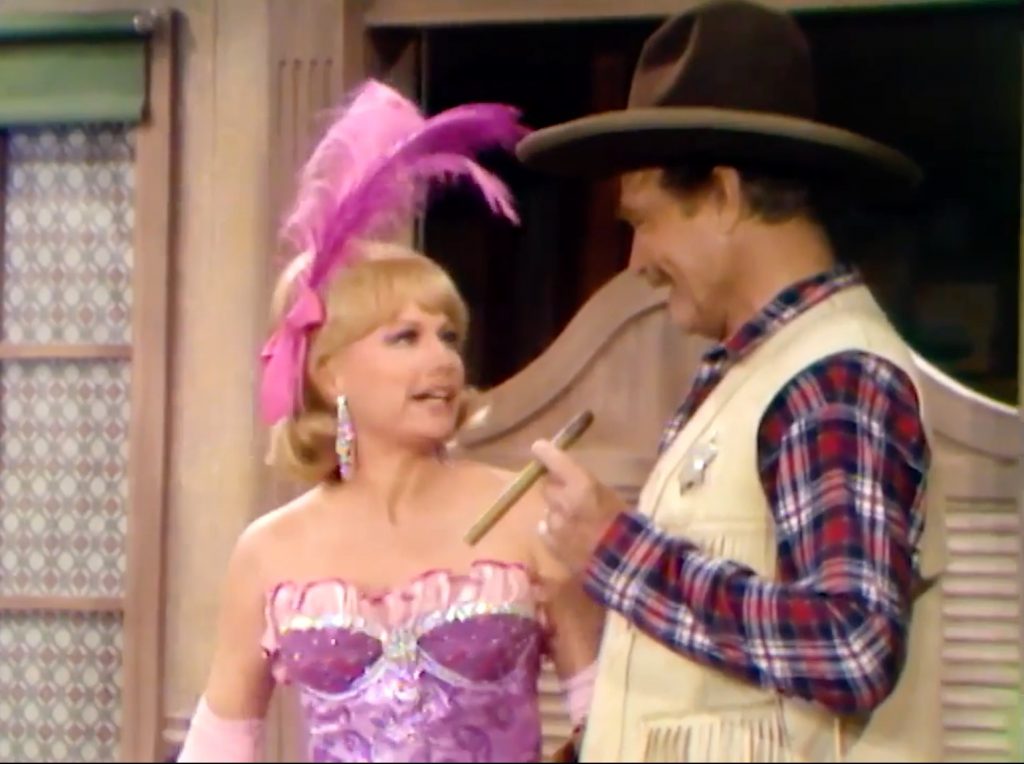 Hip van Winkle (Joyce Jameson) and Sheriff Deadeye (Red Skelton) in "The Land of Bilk and Money"
