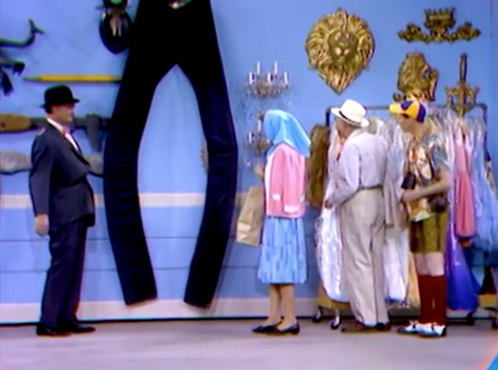 CBS page George Appleby showing some tourists Jim Arness' pants (Gunsmoke)