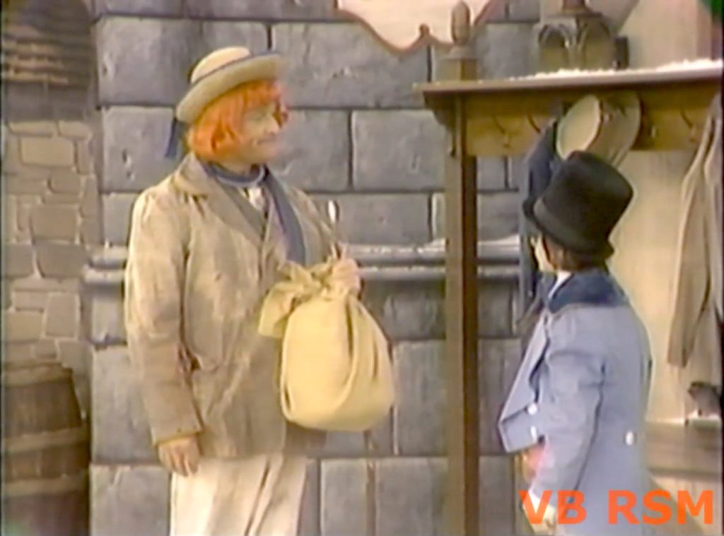 Having run away from the orphanage, the son of Oliver Twist (Junior the mean little kid) meets up with the Artful Dodger (Jack Wild)