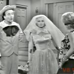 Junior, mannequin wearing wedding dress, and his mother (Janis Paige)