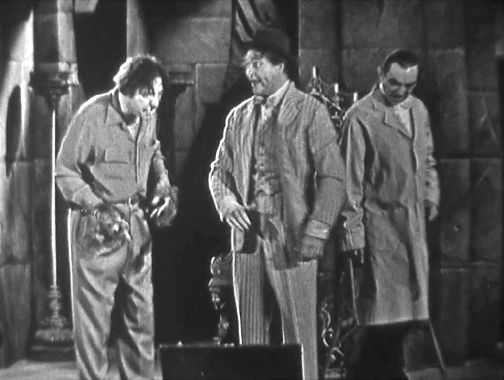 Lon Chaney Jr., Clem Kadiddlehopper, Bela Lugosi in "Dial 'B' for Brush"