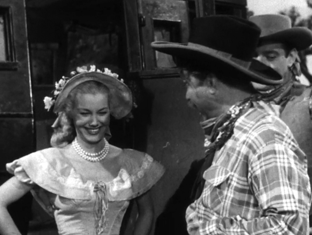 Lucille Knoch and Deadeye in Stagecoach Robbery