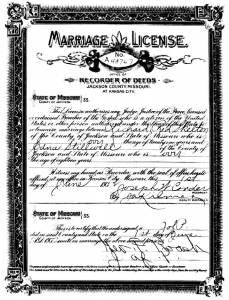 Marriage License - Red Skelton and Edna Stilwell