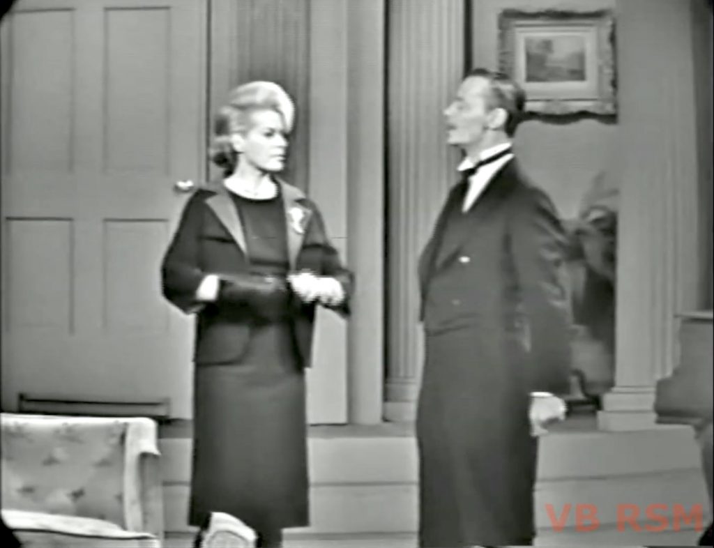 Mrs. Cavendish (Janis Paige) and butler (Gilchrist Stuart) in "Ten Baby Fingers and Twelve Baby Toes"