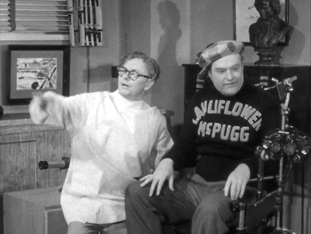 Near-sighted optometrist and Cauliflower McPugg in "The Eyes Have It" Tide commercial of The Red Skelton Showw
