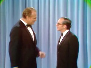 Red Skelton and Wally Cox on stage