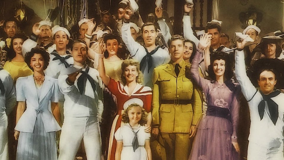 Colorized photo of the cast of Panama Hattie