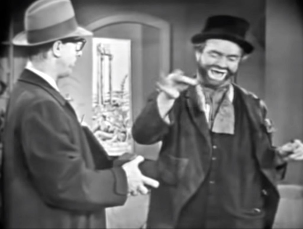 Agent Munson (Richard Deacon), the red herring, and Freddie the Freeloader (Red Skelton) in "Freddie and the Spies"