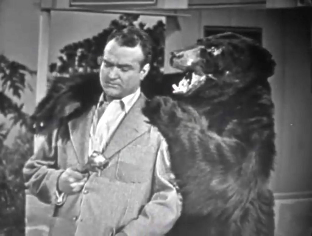 Red Skelton and the bear at the conclusion of Love Thy Neighbor / Sadie Murphy's trailer park
