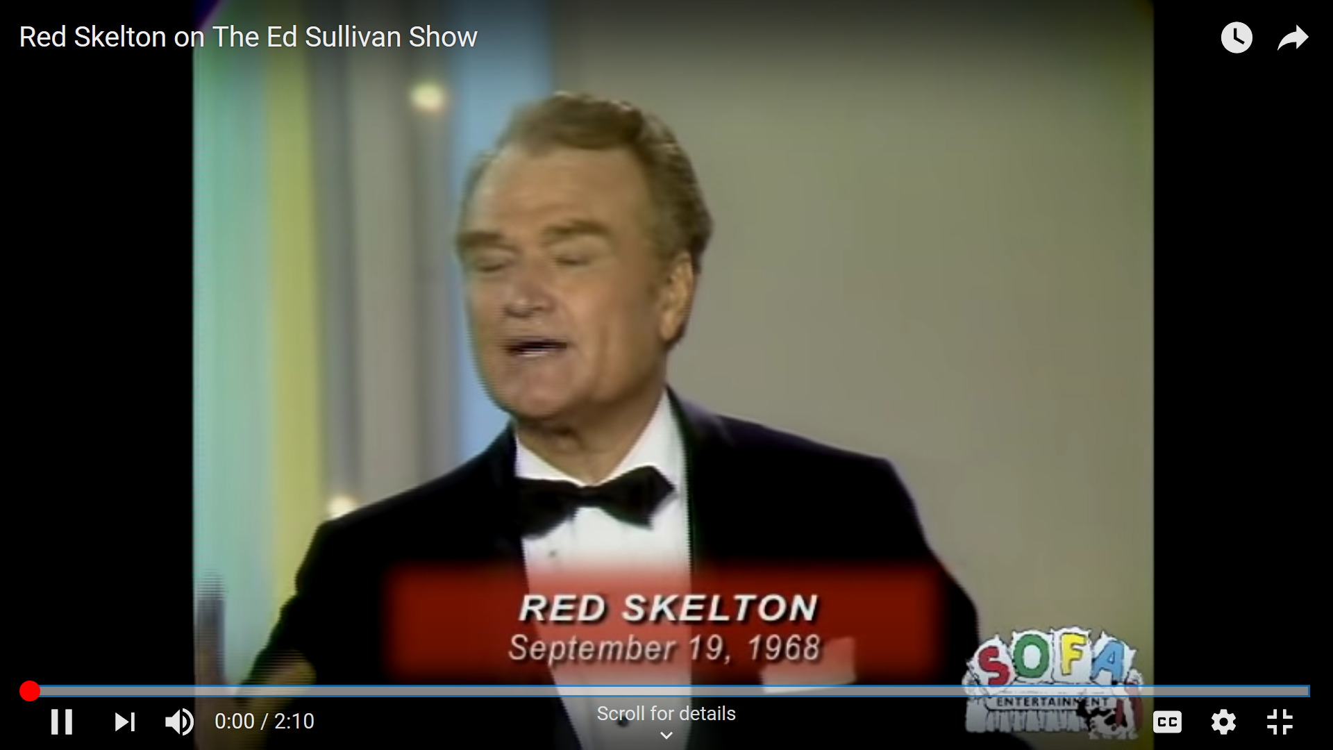 Red Skelton on The Ed Sullivan Show (9/19/1968)
