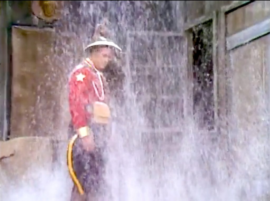 Running gag of the snow falling on RCMP Red Skelton
