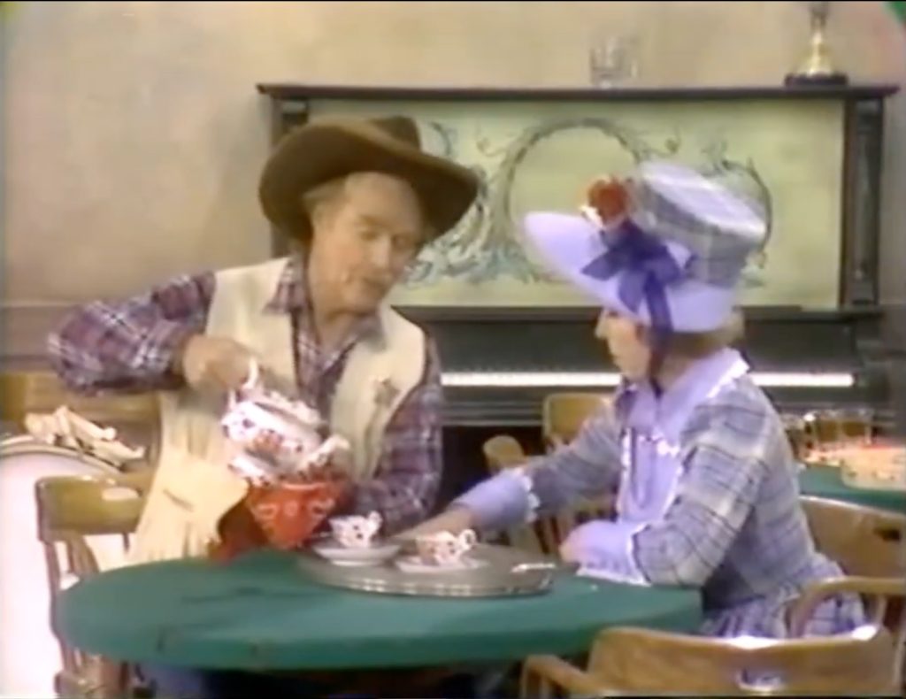 Deadeye's trying to get Bertha drunk on spiked tea …