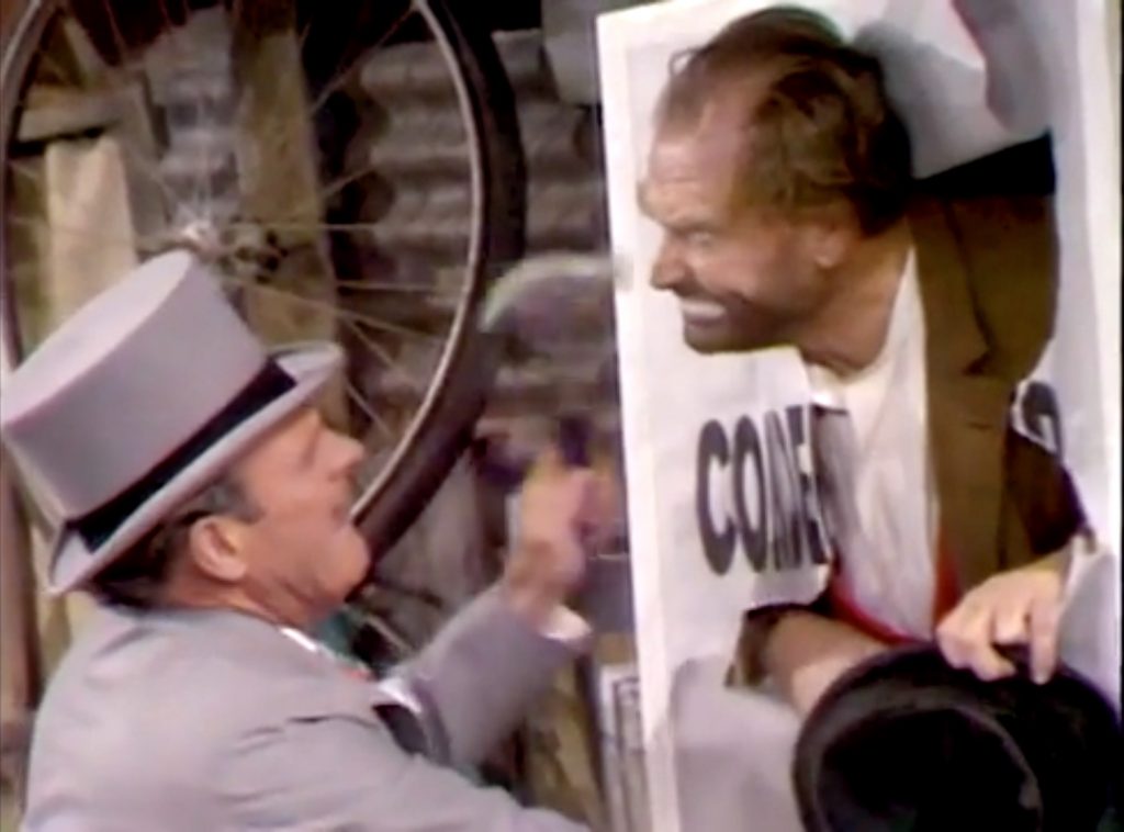 Terry-Thomas condemning Freddie the Freeloader's shack in Not With My Dump You Don't