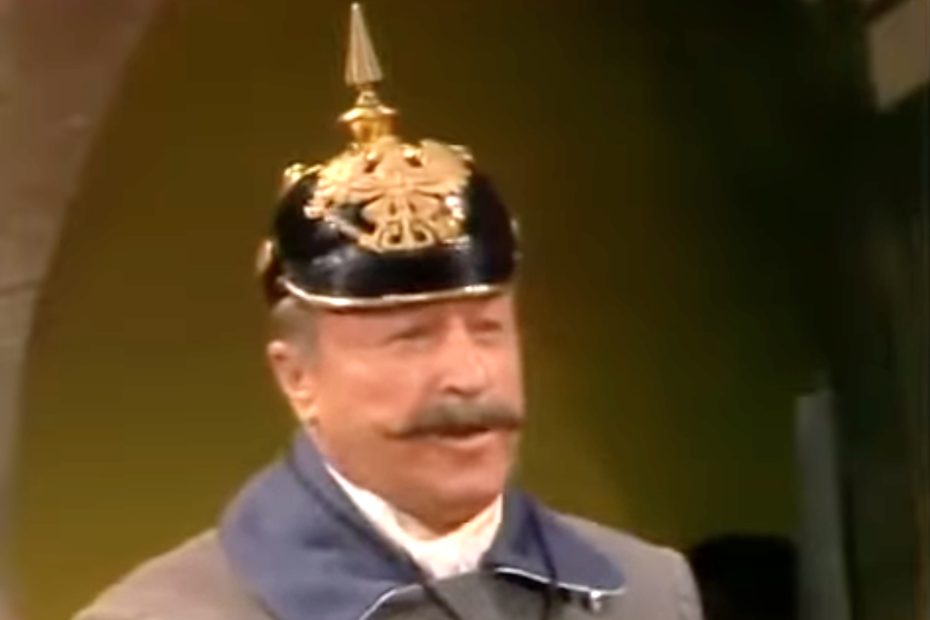 Tom Tredwell (George Gobel) disguised as a German general in 'zHumperdoo's Magic Tire"