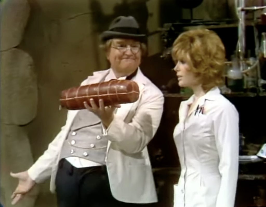 Salami? It used to be a blimp! Humperdoo (Red Skelton) explains to Frieda (Jill St. John) in "Humperdoo's Little Prescription"