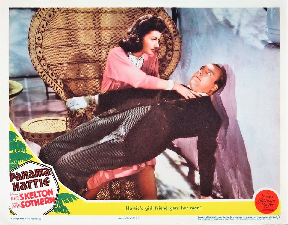 Virginia O'Brien and Red Skelton in a Panama Hattie poster