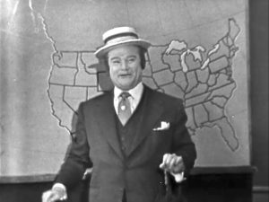 Red Skelton as TV weatherman in "Mountain Washing"